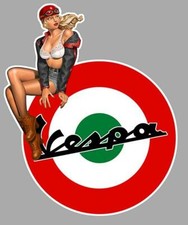 VESPA ( I ) left Pin Up gauche Sticker vinyle laminé