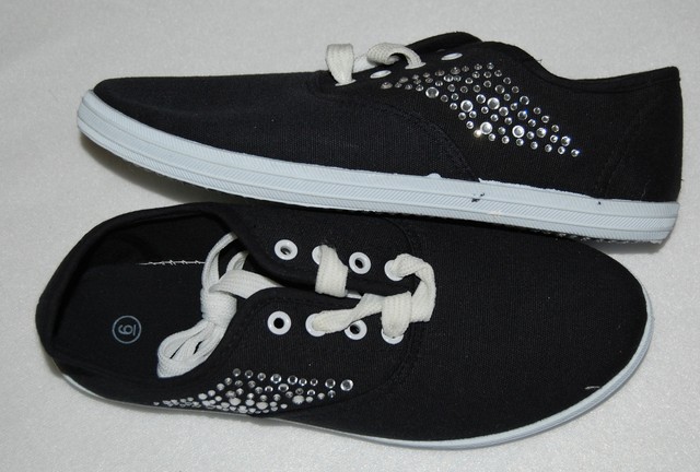 rhinestone canvas shoes