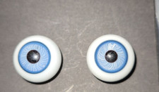 Vintage 16mm Blue Blown Glass Eyes for Porcelain or Reborn Dolls Eyeballs ES100