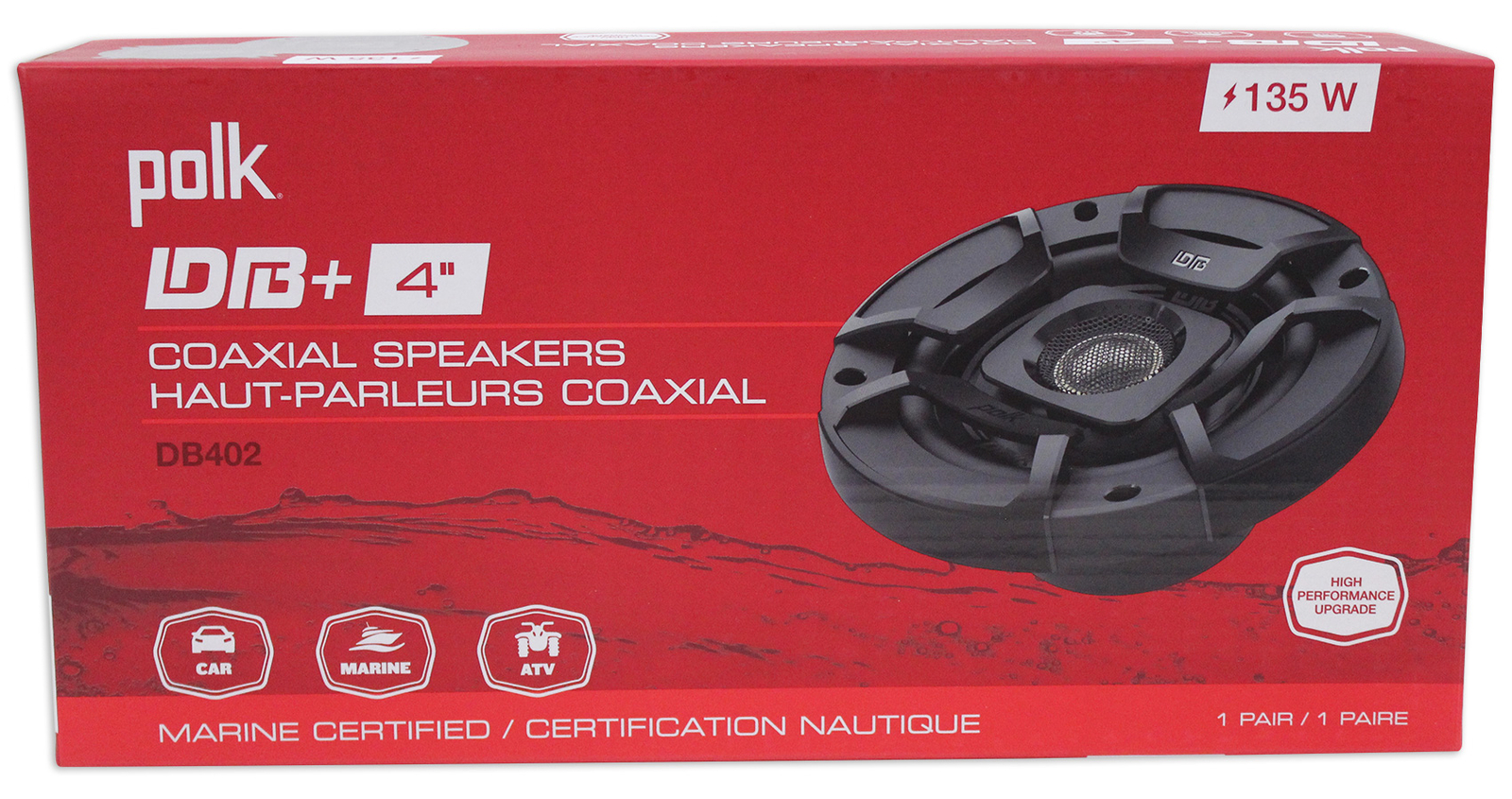 2 Polk Audio DB402 4 270-ваттных автомобильных аудиодинамика для квадроцикловмотоциклов лодок Rockmat