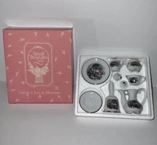 AVON CURRIER & IVES MINIATURE TEA SET SMALL TREASURES DOLL HOUSE Sz MIB VINTAGE