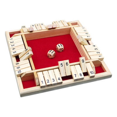 Rechen Würfel Brettspiel vierseitig Flip Kartenspiele Box Würfel Spielzeug Holzklappen