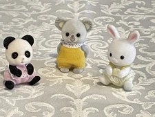 Sylvanian Families Calico Critters Baby Sweets Lot of 3 ~ Panda, Koala & Bunny