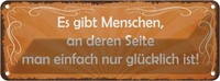 Blechschild 10X27 Cm Menschen Einfach Nur GlüCklich Dekoration Spruch Zitat Deko