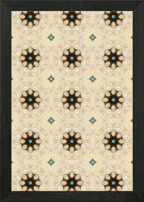 Beige und türkis Mandala Muster gerahmtes Wandbild Poster Leinwanddruck Bild