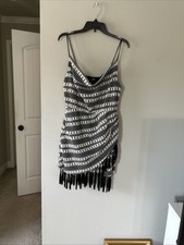 NWT Fashion Nova Crochet Fringe Mini Dress Sz 1X Stretchy