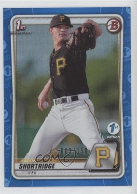 2020 Bowman 1st Edition Blue Foil 63/150 Aaron Shortridge #BFE-9 0c6