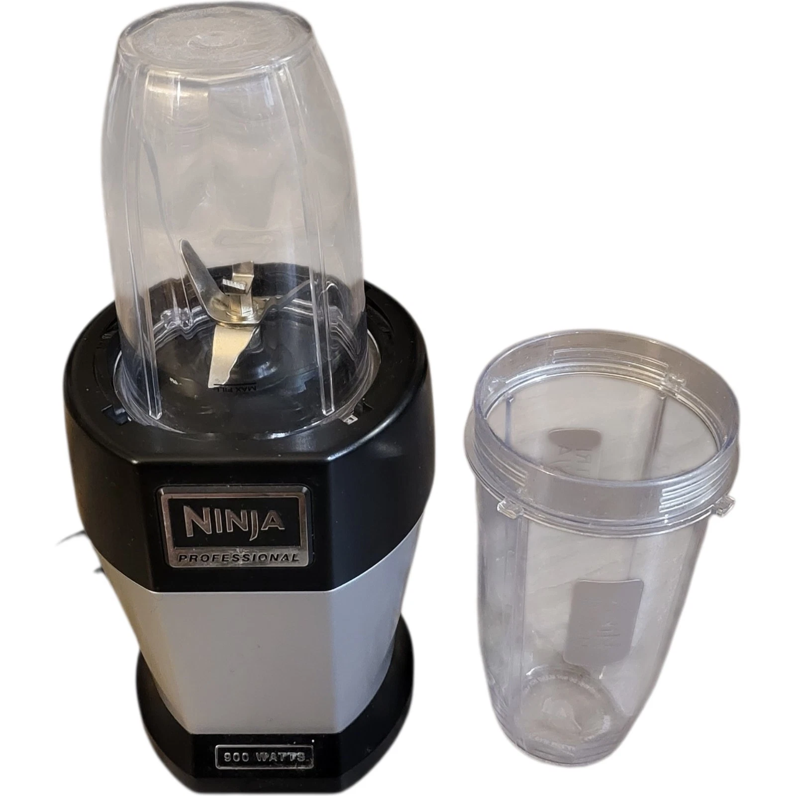 NUTRI NINJA Ninja Pro BL456 900W Blender + 2 Cups + Blade Top TESTED WORKS GREAT