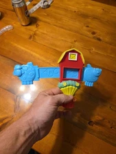 Evenflo ExerSaucer Moovin Groovin Replacement Part Only Barn Sheep Pig Toy Blue