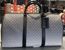 Michael Kors Cooper Ombré Signature Logo Weekender Carry-on Duffle Bag Black