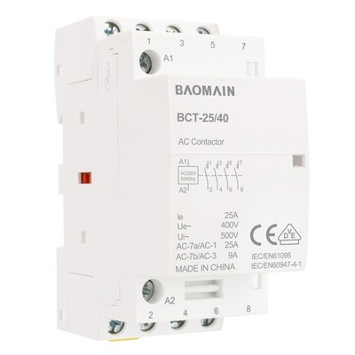 220V AC 4Pole Modular Contactor 25A 4NO DIN Rail Mount BCT25/40220VAC HVAC