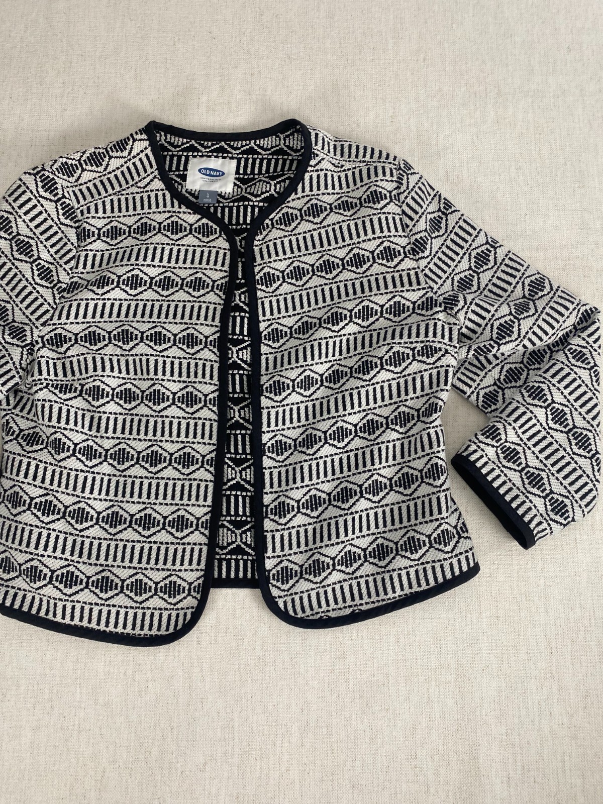 Old Navy Basic Jacket Womens Large Black White Ge… - image 3