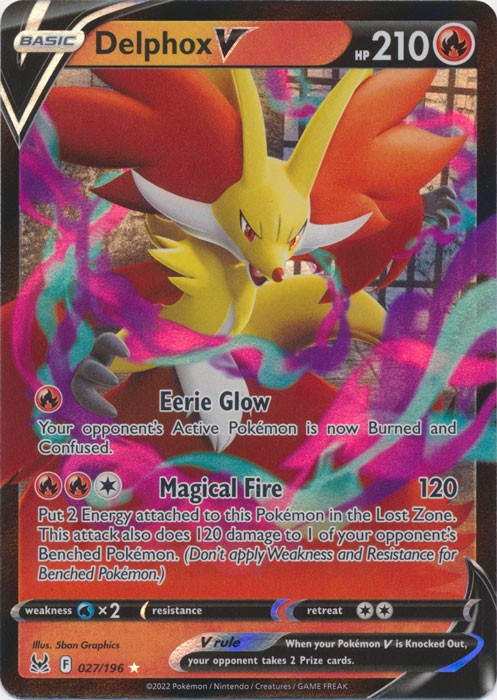 Holo Delphox V 027/196 Ultra Rare SWSH11: Lost Origin