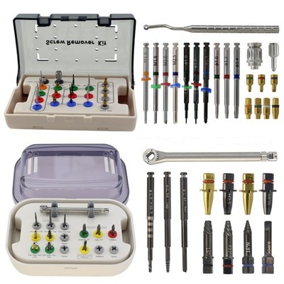 Implant Fixture & Fractured Screw Removal Kit Dental Screw Remover Extractor