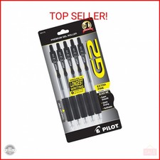 Pilot G2 Premium Gel Roller Pens, Extra Fine Point 0.5 mm, Gel Pens Black, Pack