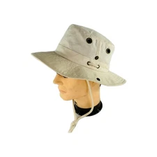 Vintage Tilley Hat Cotton Canvas Safari Hat Size 7 1/8 Bucket Cap Ivory Creme