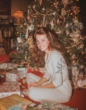 Vintage 1980's Christmas Photo of Beautiful Young Woman  - Xmas  436