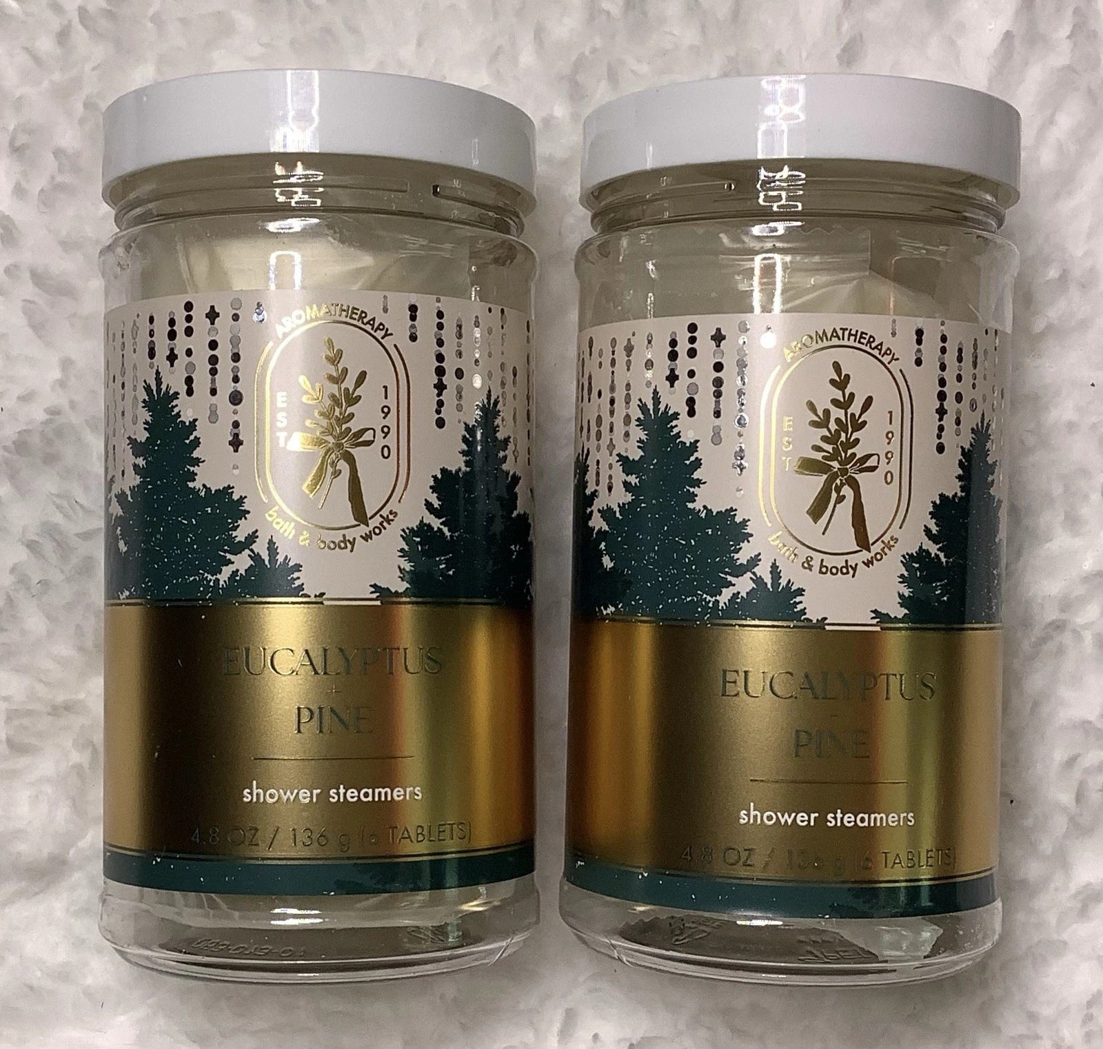 BATH & BODY WORKS SHOWER STEAMERS EUCALYPTUS PINE SET OF 2 VALUED $40.00