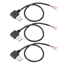 1Ft USB 2.0 Male to 2 Pin Bare Wire Pigtail Cable, 3Pcs 22AWG Power Cords Extens