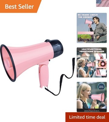 Portable Megaphone Bullhorn 20 Watt Power Megaphone Speaker Voice and Siren/A...