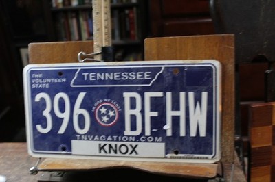 2022 Tennessee License Plate Knox County 396 BFHW In God We Trust