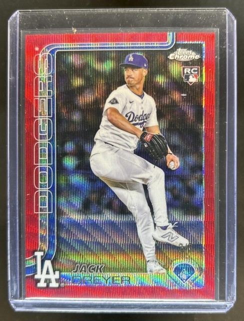 2025 Topps Chrome Update Jack Dreyer RC Red Wave Refractor Rookie #/5 Dodgers