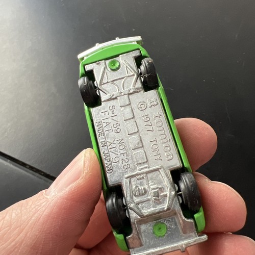 Tomica Fiat XI/9 Diecast Car Vintage 1977 Tomy Green Coupe Opening Doors F28 - Picture 7 of 9