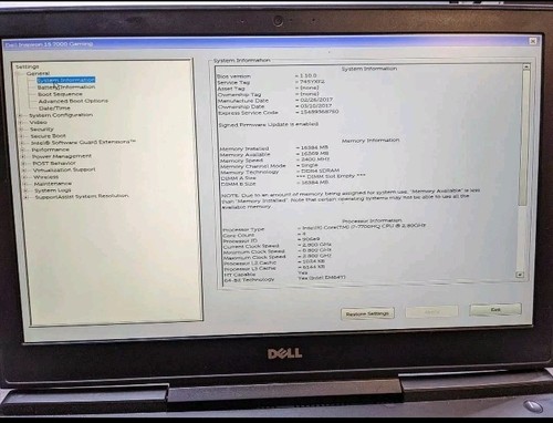 DELL INSPIRON 15 7567 Core i7-7700HQ @ 2.8GHz, 8GB RAM, 500GB HDD FAIR - Picture 10 of 11