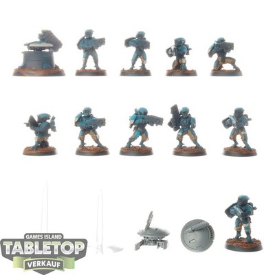 Tau Empire - 10 Fire Warriors Breacher Team - bemalt