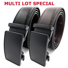 Genuine Leather Mens Ratchet Belt Belts For Men Adjustable Automatic Buckle Ta