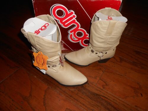 Dingo Tan Leather Pig Slouch DI-526 Western Cowboy Boots Harness 9W - 9 Wide NWT