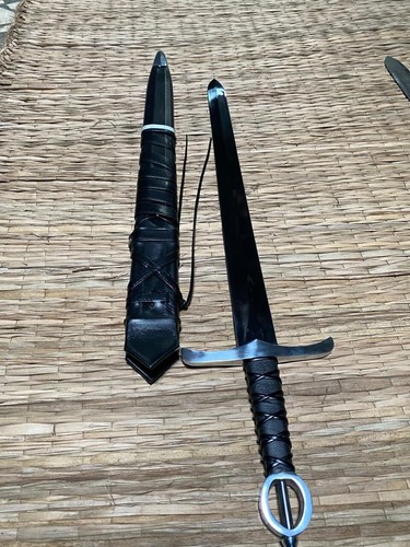 Irish Ring Hilt Sword with Wooden Scabbard Leather Wrapped Custom Handmade. - Picture 9 of 9