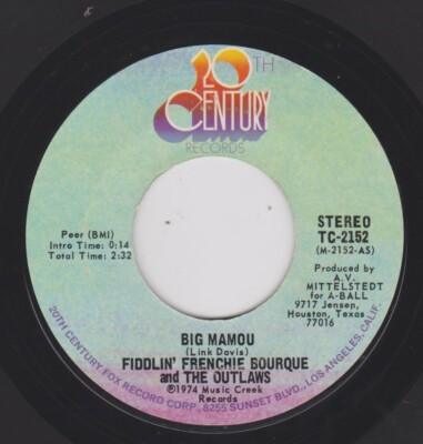 FIDDLIN' FRENCHIE BOURQUE {70s Cajun} BIG MAMOU / THERE'LL BE LOVE...  hear