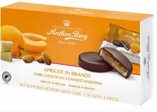 Anthon Berg Apricot in Cognac 8-Piece | Dark Chocolate & Marzipan