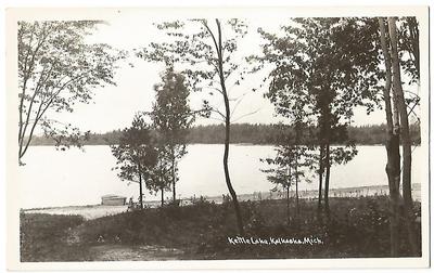 Kalkaska Michigan MICH MI ~ Kettle Lake ~ RPPC Real Photo Postcard c.1952.
