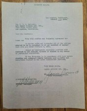 James Roosevelt, son of President Franklin D. Roosevelt, signed film document