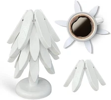 Tree Shape Trivets Set for Hot Pots, Pans, & Dishes Durable Natural Wood Design