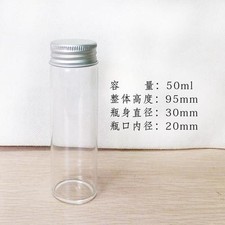 10pcs 30 95 20mm 50ml Clear Glass Bottles with Aluminium cap in high
