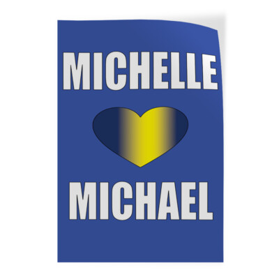 Door Decals Vertical Vinyl Stickers Multiple Sizes Custom Names Heart Gold Vinyl