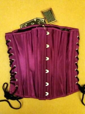 Living Dead Souls Purple Waist Cincher Corset Lace tie up Goth