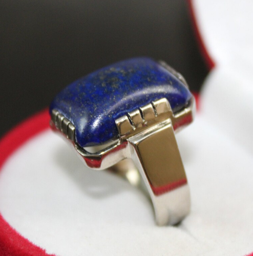 Natural Lapis Ring Real Lajward Stone Ring Blue Lapis - Relationship Bond Stone - Picture 5 of 6