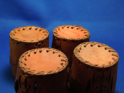 Longhorn Steer Western Leather Cup Holders Coaster - Picture 9 of 12