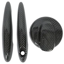 For MINI R50 R55 R56 Cooper S 06-14 Carbon Style Door Handle Covers+Gas Tank Cap