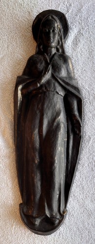 Maria, Wandfigur, Gußeisen, Metall Figur, Volkskunst, Skulptur, Antiquität - Bild 11 von 12