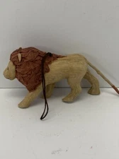 Vintage Pier 1 Hand Made Paper Mache Lion Ornament with String 4-1/4" Long