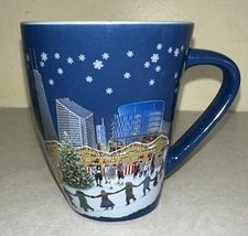 2022 Christkindlmarket Mug Christmas German Market - CHICAGO Snowy Blue-EUC