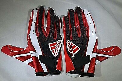 Adidas BLACK RED WHITE ADI 6.0 NFL Football Gloves Receiver Tacky Grip ...