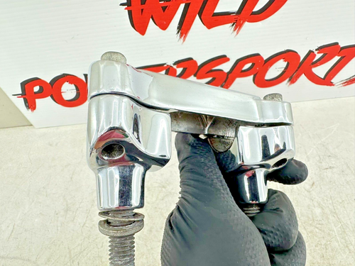 2010 Harley Dyna Fat Bob Chrome Handlebar Clamp Riser Perch 1" - Picture 8 of 10
