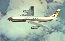 Postcard Lufthansa Leading in Service, Jet Airplane in Flight, Unused