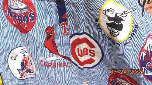 2 Twin Bed Covers Baseball Teams Logo Linen Blend Fabric --  Handmade crafted - 第 10/13 張圖片